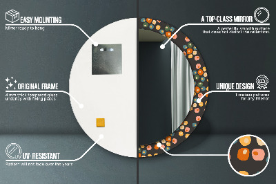 Dekorativ rund spegel Blomma prickar
