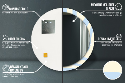 Dekorativ rund spegel med tryck Abstrakt form