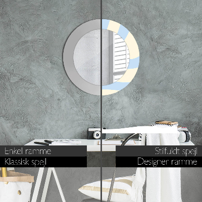 Dekorativ rund spegel med tryck Abstrakt form