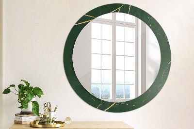 Rund spegel med tryck Fina gyllene blad