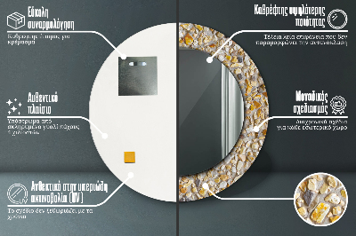 Dekorativ rund spegel Terrazzo mönster