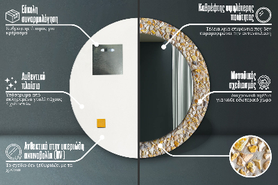 Dekorativ rund spegel Terrazzo mönster