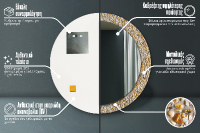 Dekorativ rund spegel Terrazzo mönster