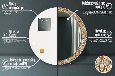 Dekorativ rund spegel Terrazzo mönster