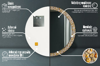 Dekorativ rund spegel Terrazzo mönster