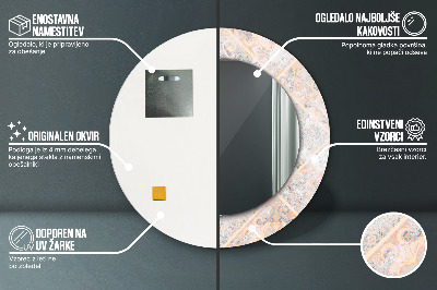 Dekorativ rund spegel Shabby mosaik