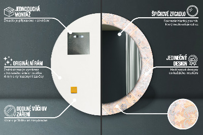 Dekorativ rund spegel Shabby mosaik