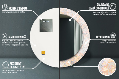 Dekorativ rund spegel Shabby mosaik