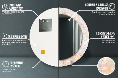 Dekorativ rund spegel Shabby mosaik