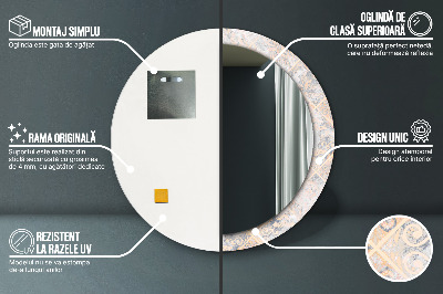 Dekorativ rund spegel Shabby mosaik
