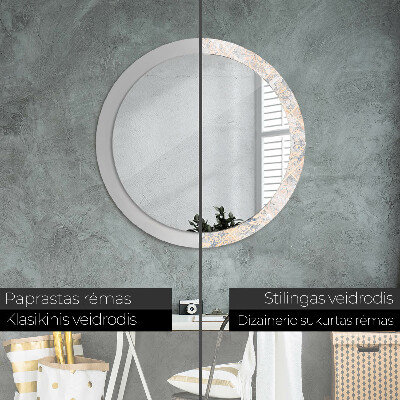 Dekorativ rund spegel Shabby mosaik