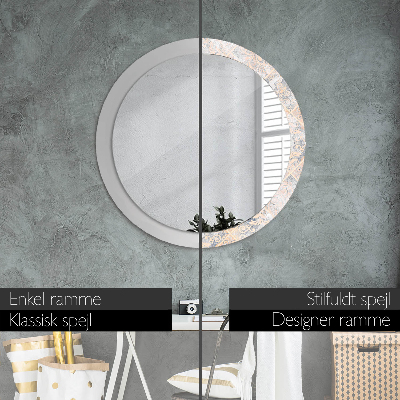 Dekorativ rund spegel Shabby mosaik