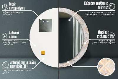 Dekorativ rund spegel Shabby mosaik