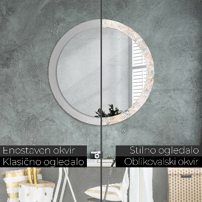 Dekorativ rund spegel Shabby mosaik