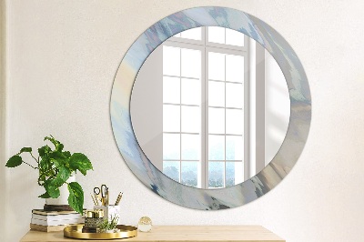 Rund spegel med tryck Holografisk textur