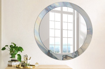 Rund spegel med tryck Holografisk textur