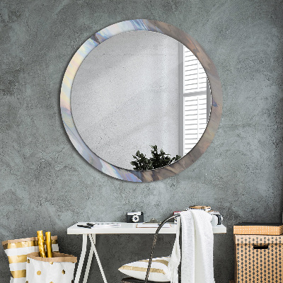 Rund spegel med tryck Holografisk textur