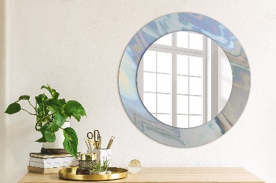 Rund spegel med tryck Holografisk textur