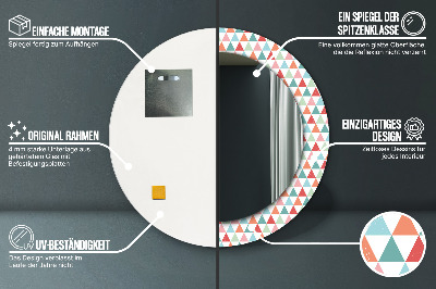Dekorativ rund spegel Geometriskt mönster
