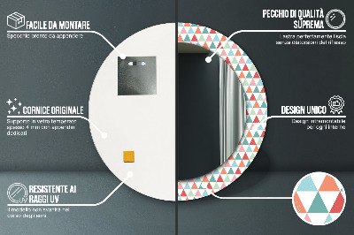 Dekorativ rund spegel Geometriskt mönster