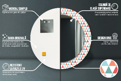 Dekorativ rund spegel Geometriskt mönster
