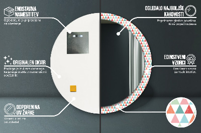 Dekorativ rund spegel Geometriskt mönster