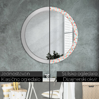 Dekorativ rund spegel Geometriskt mönster