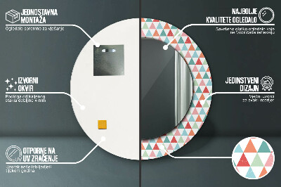 Dekorativ rund spegel Geometriskt mönster