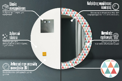Dekorativ rund spegel Geometriskt mönster