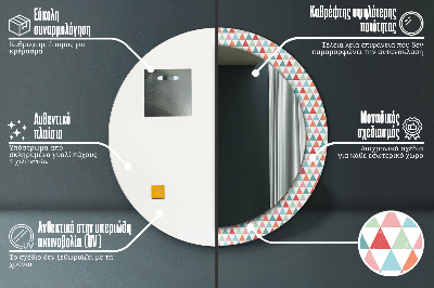 Dekorativ rund spegel Geometriskt mönster