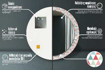Dekorativ rund spegel Geometriskt mönster