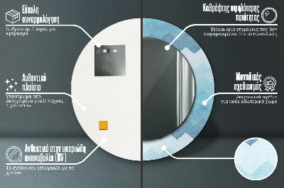 Dekorativ rund spegel Chevron mönster