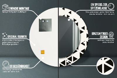 Dekorativ rund spegel Abstrakt geometrisk