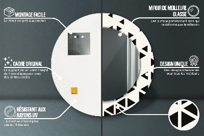 Dekorativ rund spegel Abstrakt geometrisk