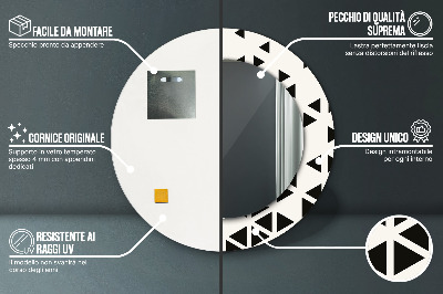 Dekorativ rund spegel Abstrakt geometrisk