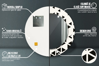 Dekorativ rund spegel Abstrakt geometrisk
