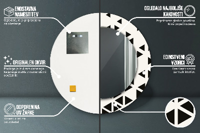Dekorativ rund spegel Abstrakt geometrisk