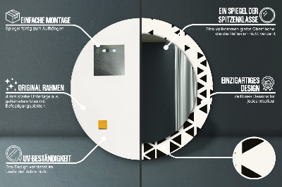 Dekorativ rund spegel Abstrakt geometrisk