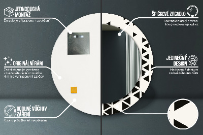 Dekorativ rund spegel Abstrakt geometrisk
