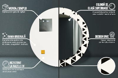 Dekorativ rund spegel Abstrakt geometrisk