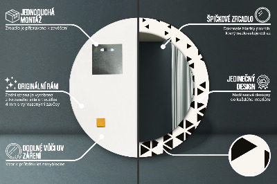Dekorativ rund spegel Abstrakt geometrisk