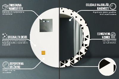 Dekorativ rund spegel Abstrakt geometrisk