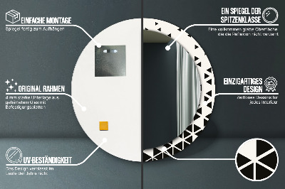 Dekorativ rund spegel Abstrakt geometrisk