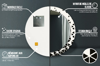 Dekorativ rund spegel Abstrakt geometrisk