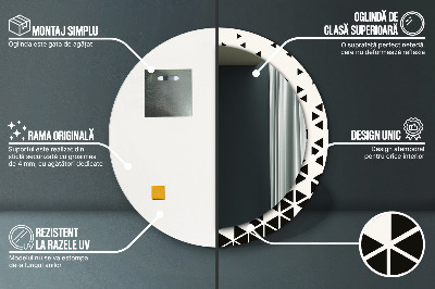 Dekorativ rund spegel Abstrakt geometrisk