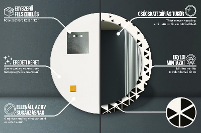 Dekorativ rund spegel Abstrakt geometrisk