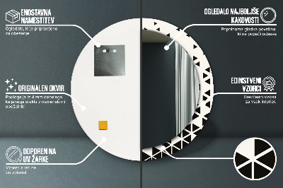 Dekorativ rund spegel Abstrakt geometrisk