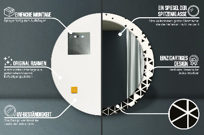 Dekorativ rund spegel Abstrakt geometrisk