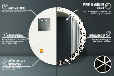 Dekorativ rund spegel Abstrakt geometrisk