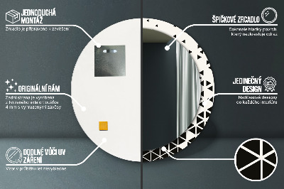 Dekorativ rund spegel Abstrakt geometrisk